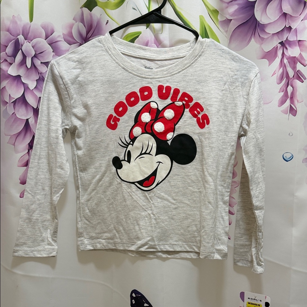Disney Kids Gray Minnie Mouse Long Sleeve Tee